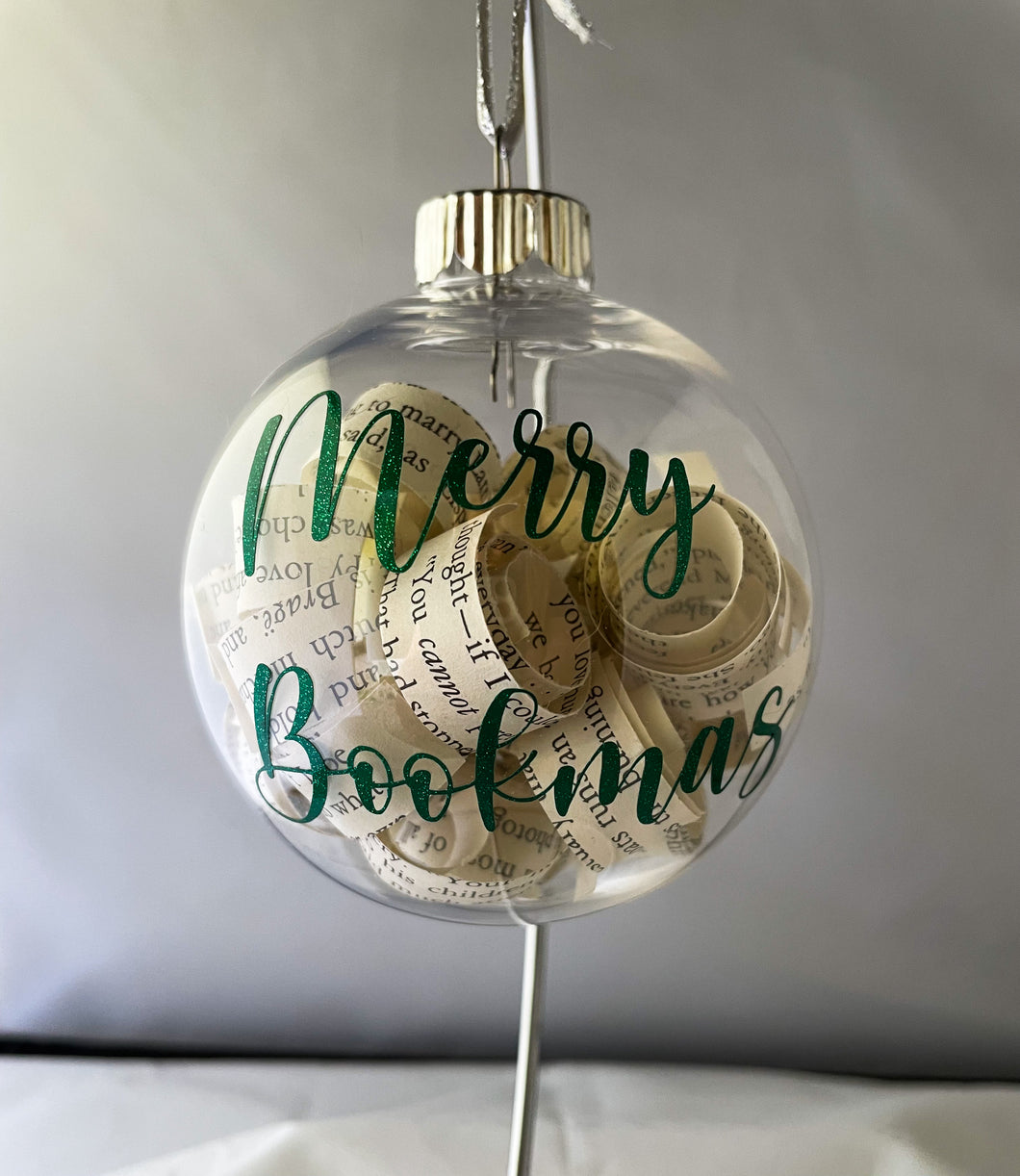 Merry Bookmas Upcycled Book Ornament